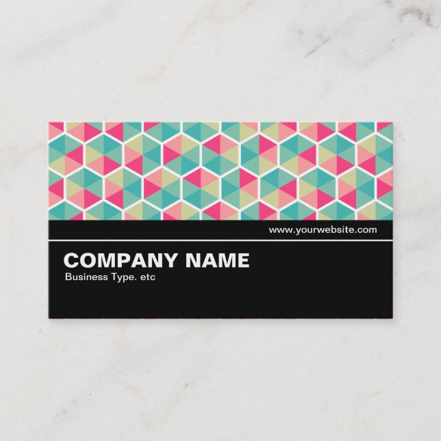 Cartão De Visita Meio caminho V2 - Padrão de hexágono 02 (Frente)