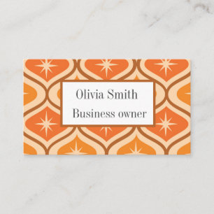 Cartão De Visita Meio século estoura no Orange Ogee personalizado