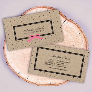 Cartão De Visita Meios sociais Kraft da fita preta do rosa das