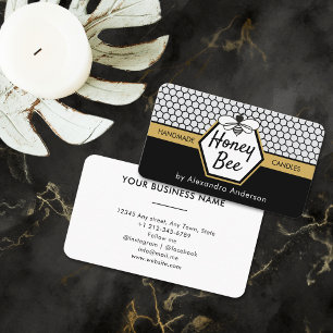 Cartão De Visita Mel elegante Abelha Apiária Mel Amarelo Negro