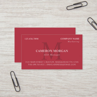 Cartão De Visita Melancia Red Monogramas Professional