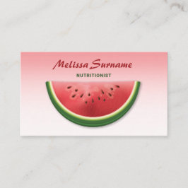 Cartão De Visita Melancia Rosa Fatia de Fruta Nutricionista