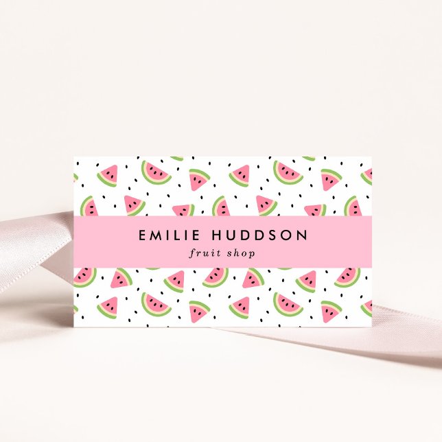 Cartão De Visita Melancias cor-de-rosa, Sementes de Melancia, Compr (Criador carregado)