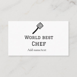 Cartão De Visita Melhor chef do mundo adicionar nome texto cozinhar