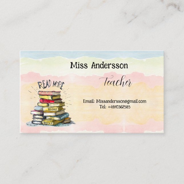 Cartão De Visita Melhor Professora da Ilustração Mundial (Frente)