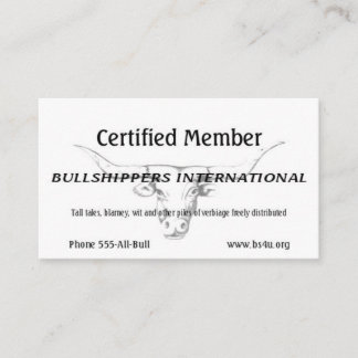 Cartão De Visita Membros da Federação Internacional de Bullers