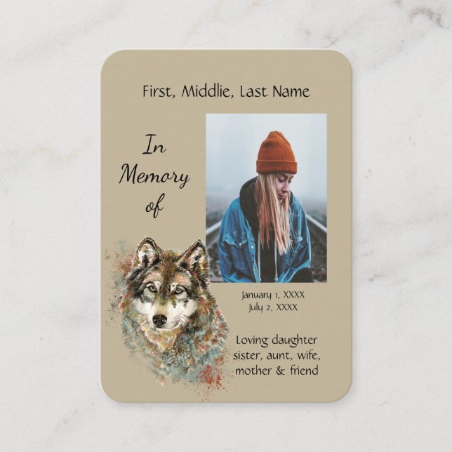 Cartão De Visita Memória Memória Memória Memória Memorial Watercolo (Frente)