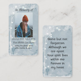 Cartão De Visita Memória Memorial Keepsasaara Dragonfly White Flowe