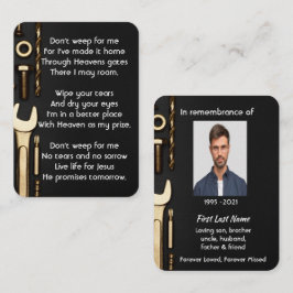 Cartão De Visita Memorial Christian Photo Prayer Tools Mecanic