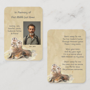 Cartão De Visita Memorial Cristão Selos de Aquarela Animais