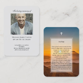 Cartão De Visita Memorial fotográfico, rezo grátis com cruz