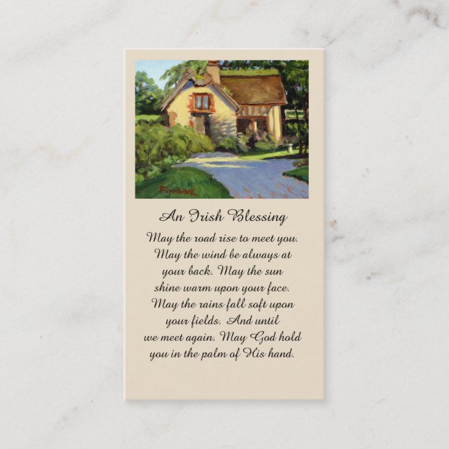 Cartão De Visita Memorial Funeral - Irish Bessing Prayer Card (Frente)