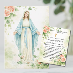 Cartão De Visita Memorial Funerário Católico da Mãe Maria Irlandesa