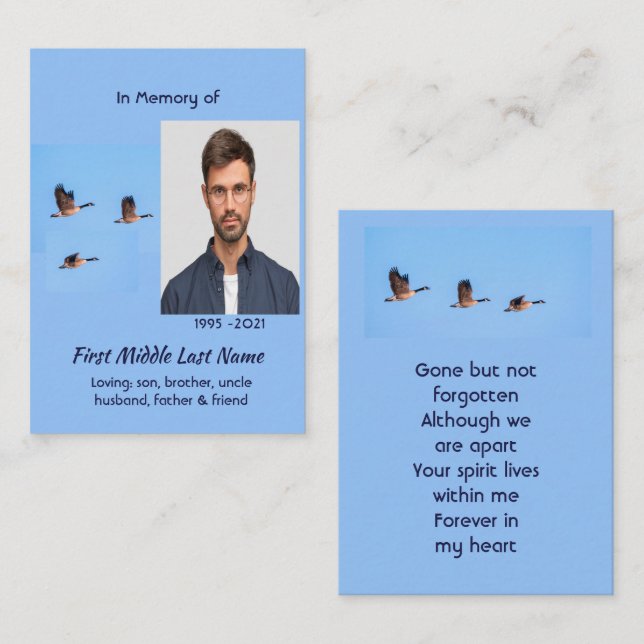 Cartão De Visita  Memorial Keepsake  Canada Goose Outdoors (Frente/Verso)