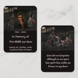 Cartão De Visita Memorial Keepsake Custom Motorcycle Biker