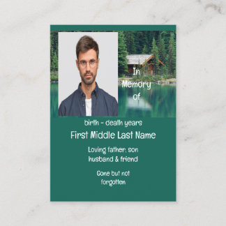 Cartão De Visita Memorial Keepsasawn Linda Lake Cabin