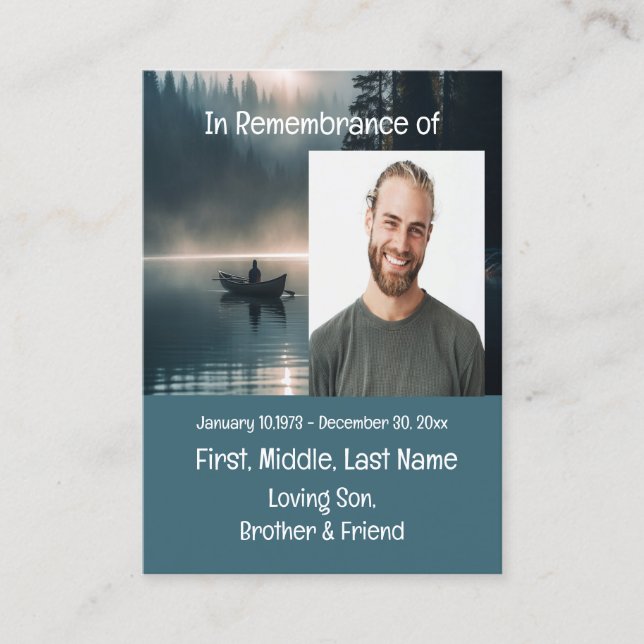 Cartão De Visita Memorial Keepwood Lake Boat Canoé Wilderness (Frente)