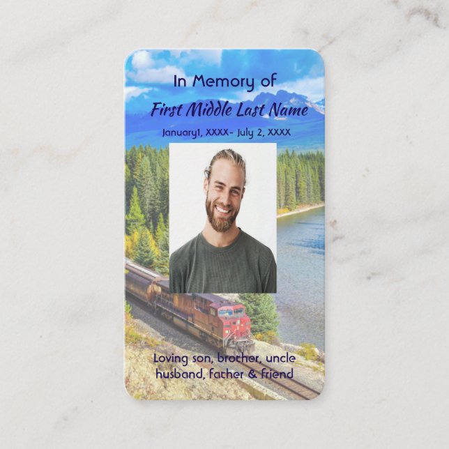 Cartão De Visita Memorial Memory Card Train Rail Tram Railway (Frente)