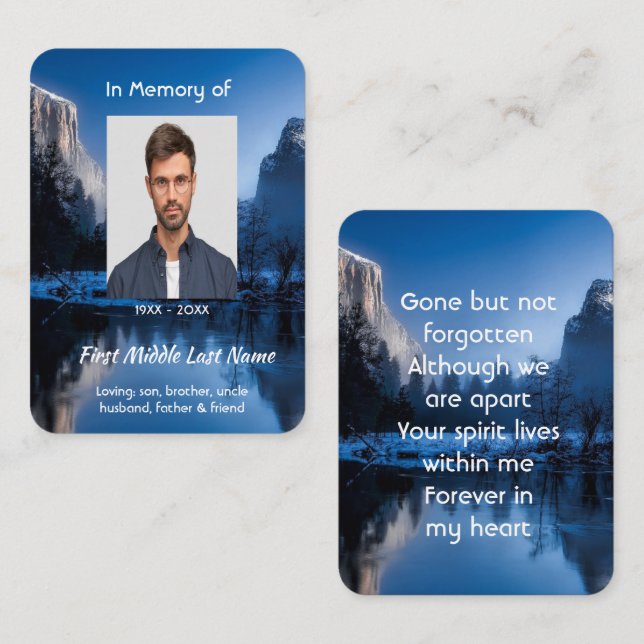 Cartão De Visita  Memorial Photo Mountain Lake Winter Snow (Frente/Verso)