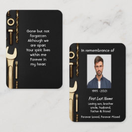 Cartão De Visita Memorial Photo Prayer Tools Mechanic