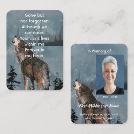 Cartão De Visita Memorial Service Invite Watercolor Howling Wolf