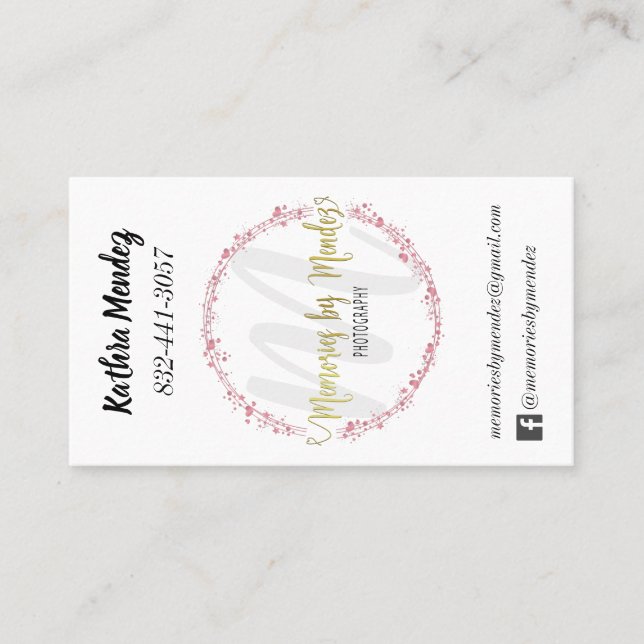 Cartão De Visita Memórias por Méndez 2 (Frente)