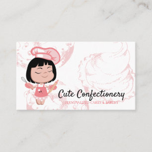 Cartão De Visita Menina de padeiro de confeitaria