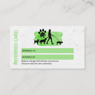 Cartão De Visita Menina Menina Menina Referida/Pet Care Sentada