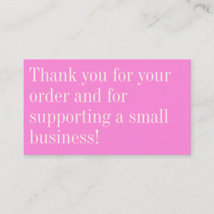 Cartão De Visita Menina Rosa Maciça Moderna Minimalista Muito Obrig