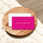 Cartão De Visita Menina Rosa Quente Minimalista<br><div class="desc">Cartão profissional minimalista com cor rosa quente vibrante e divertida.</div>