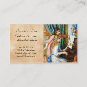 Cartão De Visita Meninas na pintura de Pierre Auguste Renoir do