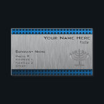 Cartão De Visita Menorah; Metal-olhar escovado<br><div class="desc">Você amará este design judaico escovado de Hanukkah Menorah do olhar de alumínio do metal. Excelente para presentes! Disponível em camisetas, em capas de telefone espertas, em mousepads, em chaveiro, em posters, em cartões, nos cobrir eletrônicos, no laptop do computador/nas capas, nos bonés, nas canecas, e mais do caderno! Visite...</div>