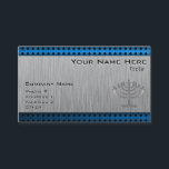Cartão De Visita Menorah; Metal-olhar escovado<br><div class="desc">Você amará este design judaico escovado de Hanukkah Menorah do olhar de alumínio do metal. Excelente para presentes! Disponível em camisetas, em capas de telefone espertas, em mousepads, em chaveiro, em posters, em cartões, nos cobrir eletrônicos, no laptop do computador/nas capas, nos bonés, nas canecas, e mais do caderno! Visite...</div>