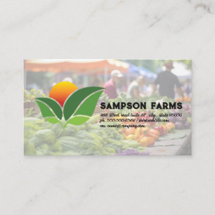 Cartão De Visita Mercado de Agricultores   Logotipo da Natureza