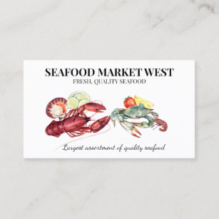 Cartão De Visita Mercado dos frutos do mar Lagosta comercial Carang