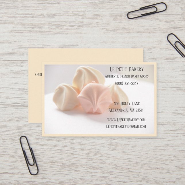 Cartão De Visita Merengue Bakery Baker Assar de pastelaria Chef (Frente/Verso In Situ)