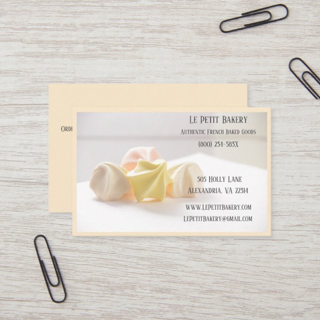 Cartão De Visita Merengue Bakery Baker Assar de pastelaria Chef (Frente/Verso In Situ)