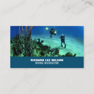 Cartão De Visita Mergulhadores Do Mar Profundo, Instrutor De Mergul