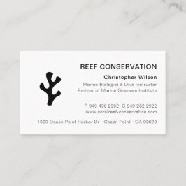 Cartão De Visita Mergulho moderno minimalista de recifes de coral n
