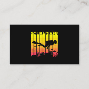 Cartão De Visita Mergulho Scuba Diver Silhouette Mergulhando Nadado