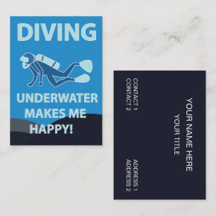 Cartão De Visita Mergulho Scuba Mergulho Mergulhador Subaquático
