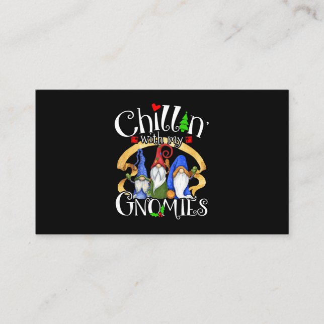 Cartão De Visita Merry Christmas Gnomes Old Gnome (Frente)