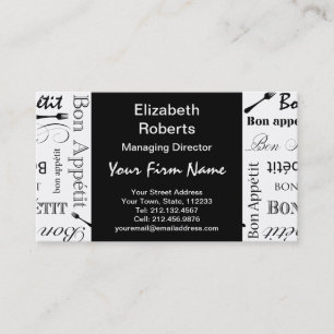 Cartão De Visita Mestre Chef Bon Apelido Comida