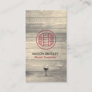 Cartão De Visita Mestre Sommelier Wine Barrel Wood