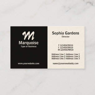 Cartão De Visita Metade - Preto (Cream Card)