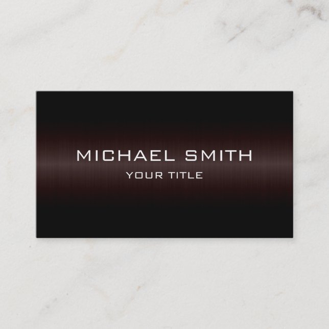 Cartão De Visita Metal de aço inoxidável escuro de Brown do (Frente)