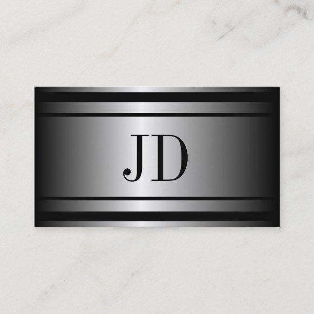 Cartão De Visita Metal de prata do arquiteto metálico (Frente)