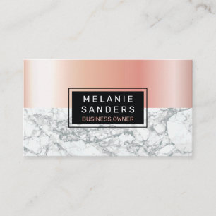 Cartão De Visita Metal Dourado brilhante Rosa  Marble