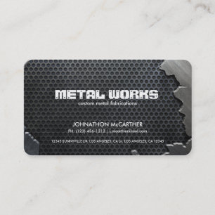 Cartão De Visita Metal e malha rachados