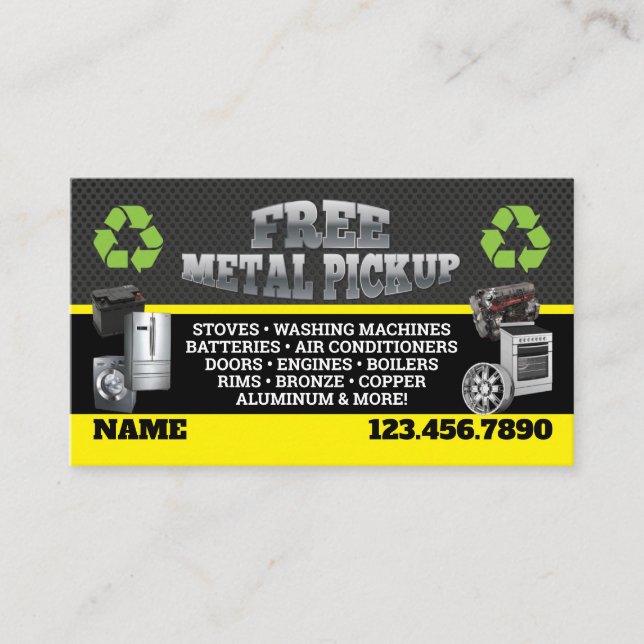 Cartão De Visita Metal Pick up Business Cards - English-Spanish (Frente)